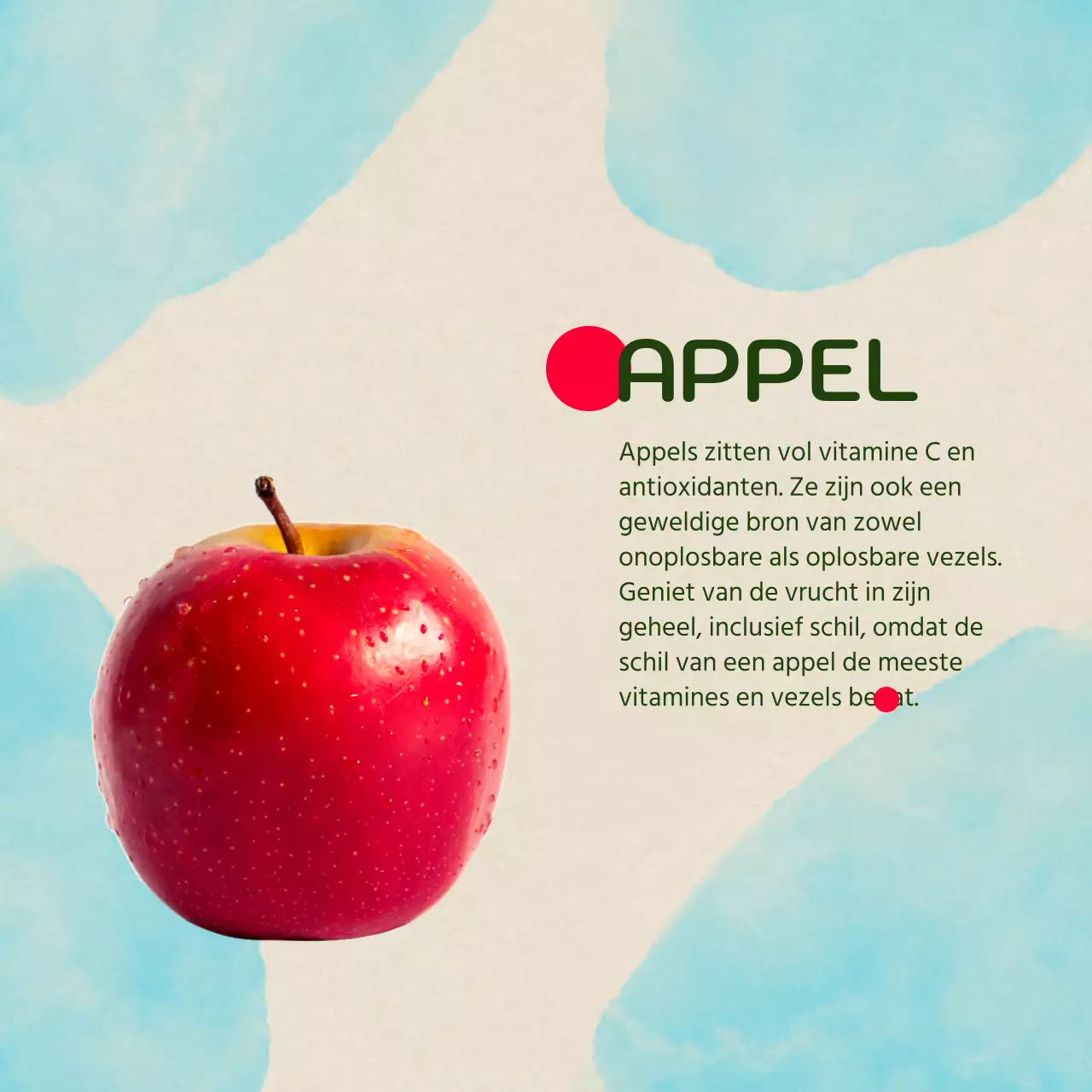 Minimalistische seizoensfruit advertentie in beige en oranje