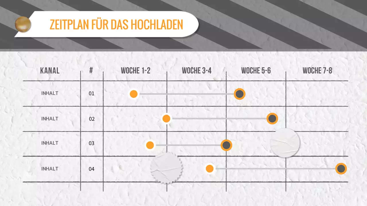 Graue und gelbe trendige Video-Inhaltsplanung Pitch