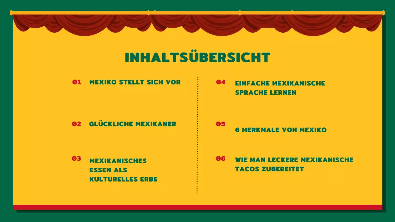 Gelber und roter Kitsch zur Einführung in Mexiko