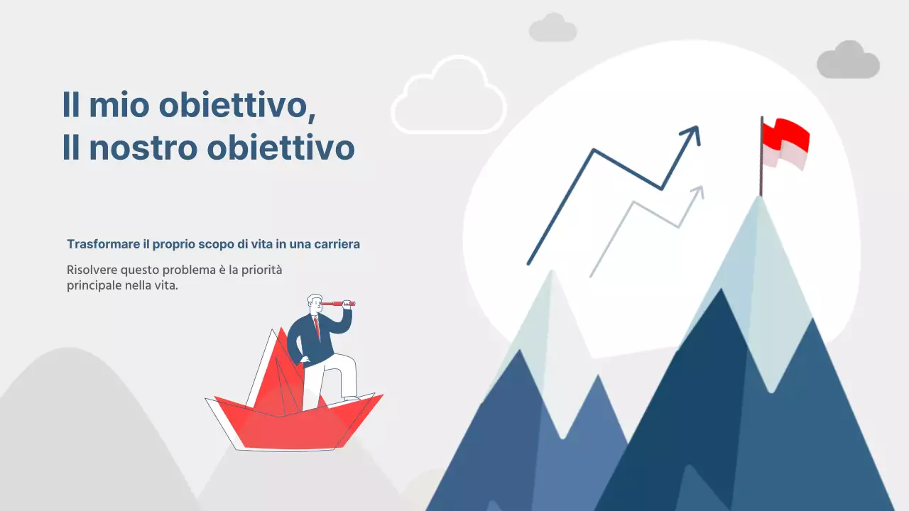 Proposta di obiettivi semplici in rosso e marina