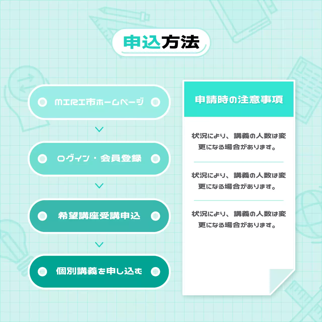 ミント シンプル 学習 お知らせ Instagram カルーセル