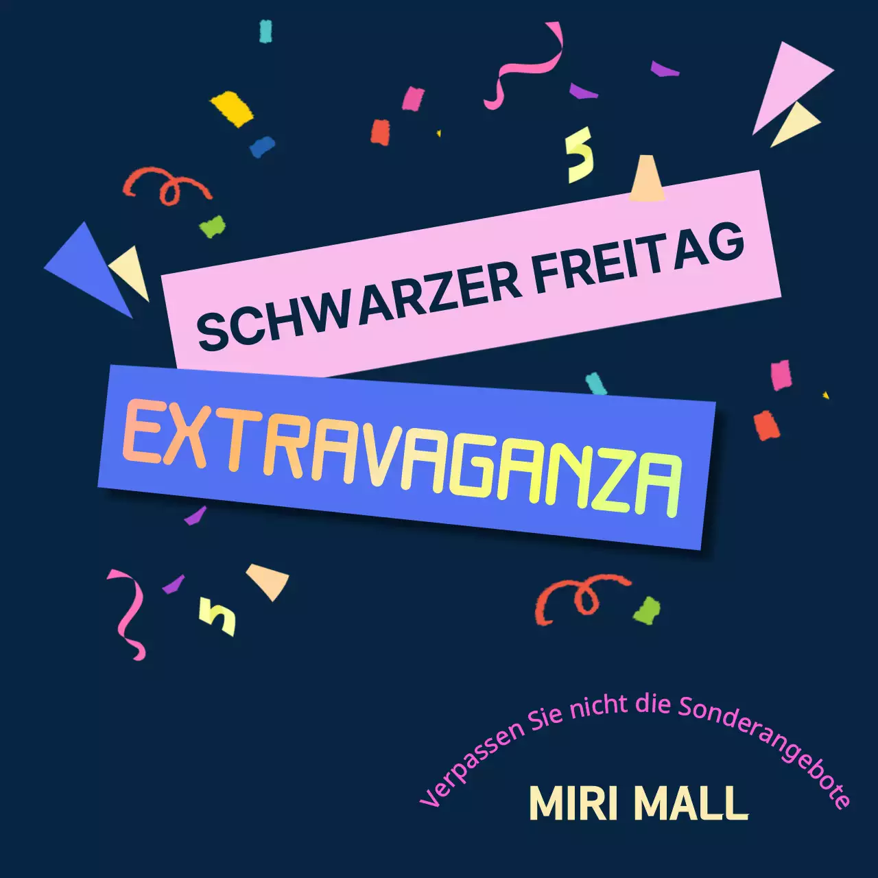 Navy und Pink Trendy Black Friday Werbung