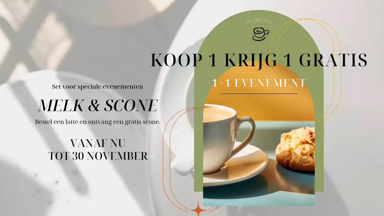 Groen en Oranje Elegante Winkelreclame Planner