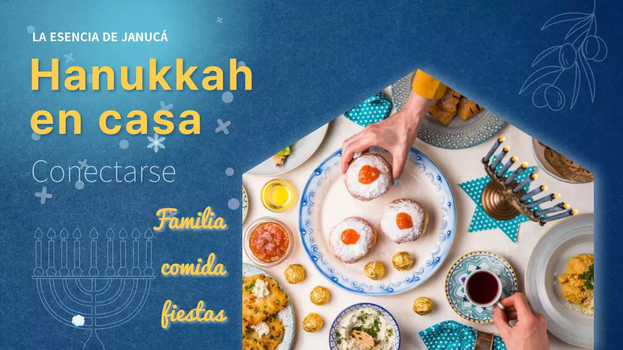 Azul y amarillo Classic At Home Hanukkah Introducción