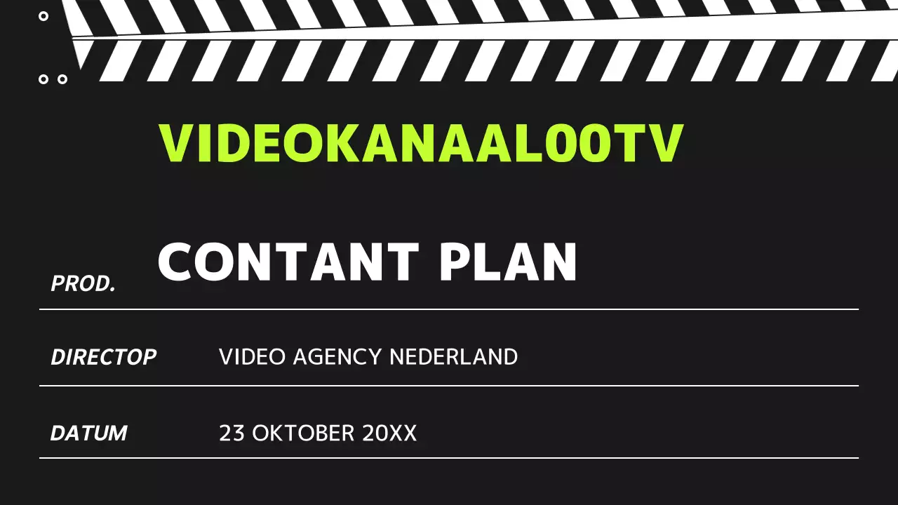 Eenvoudig zwart-wit videokanaalinhoudsplan