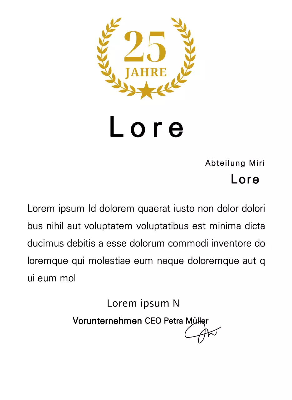 Langlebigkeitsplakette mit goldenen Lorbeeren und Sternen