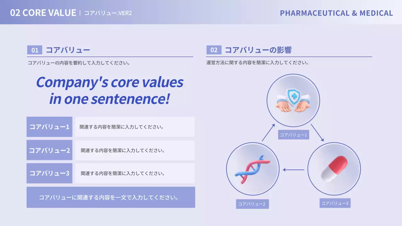 ヨンボラのミニマル医療製薬分野会社紹介書