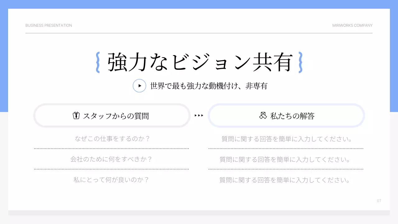 青 シンプル ビジネス プレゼンテーション
