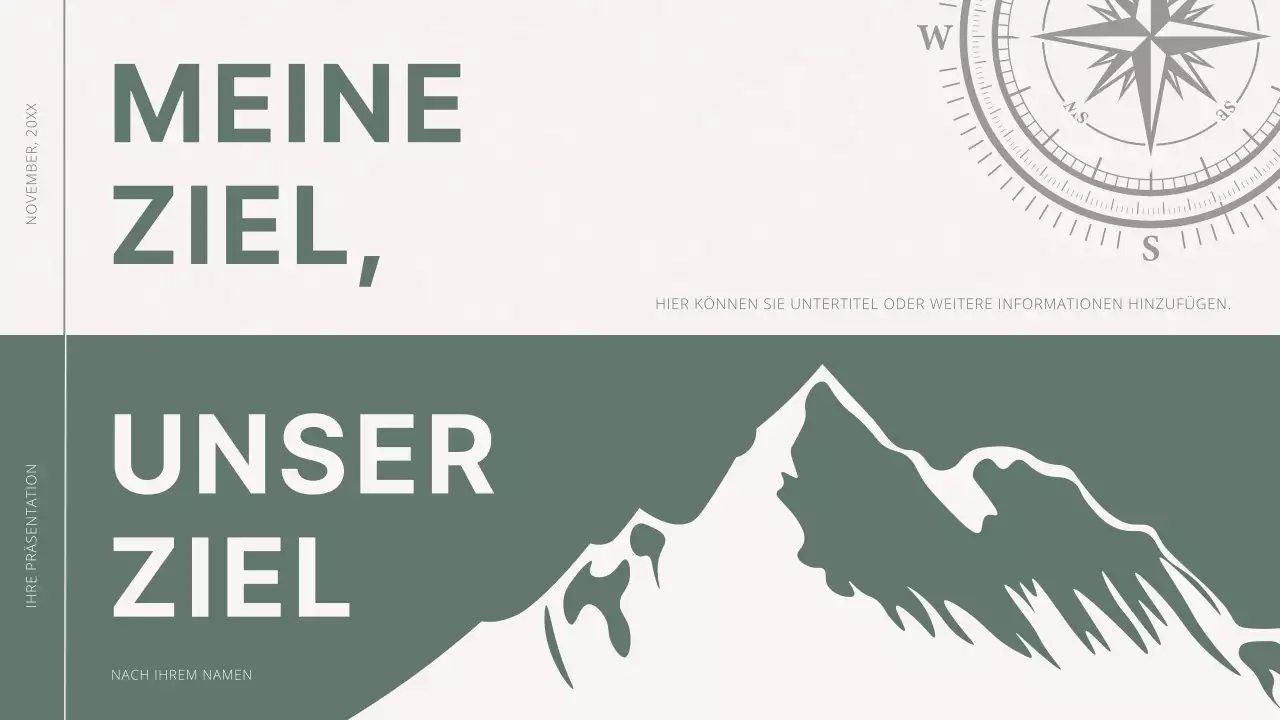 Grüner und weißer Vorschlag für Minimalziele und -vorgaben