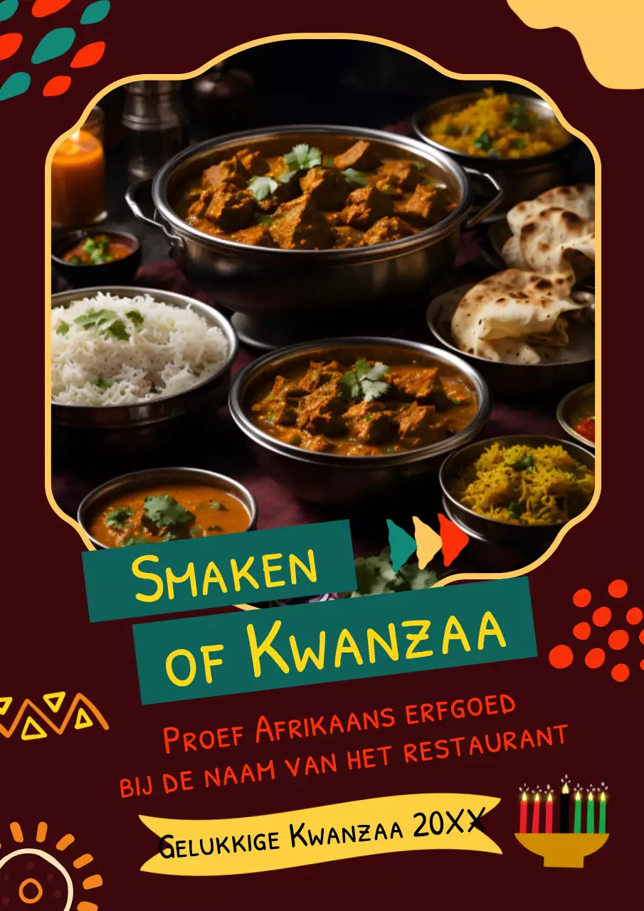 Rood en geel Traditionele Kwanzaa viering advertentie