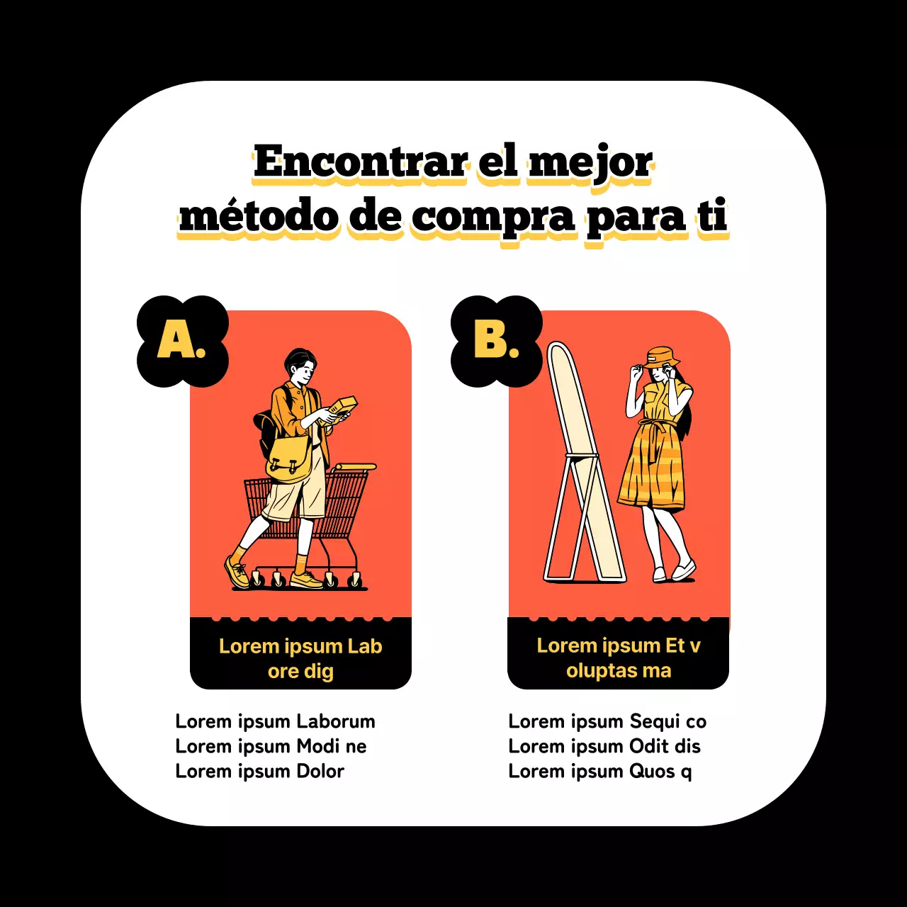 Anuncio de ofertas de Black Friday de moda en amarillo y negro