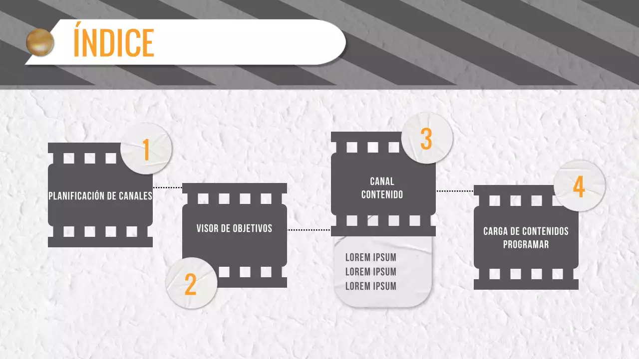 Planificación de contenidos de vídeo de moda en gris y amarillo