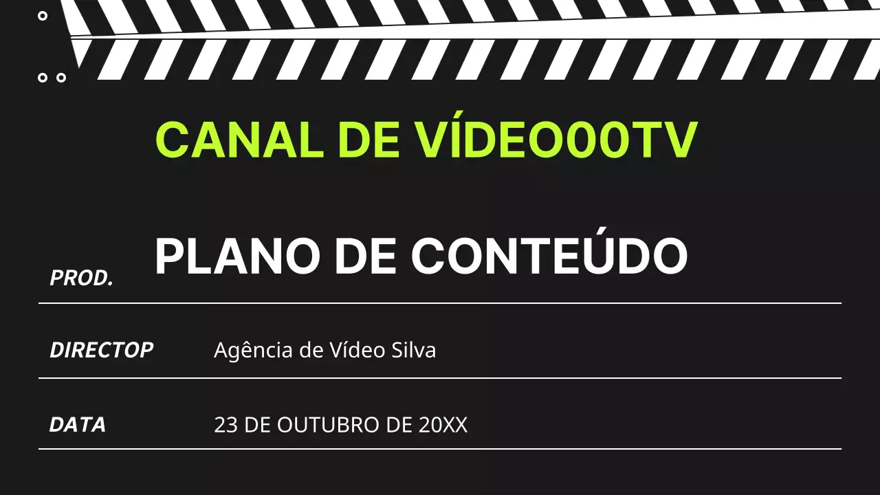Plano de conteúdo de canal de vídeo simples a preto e branco