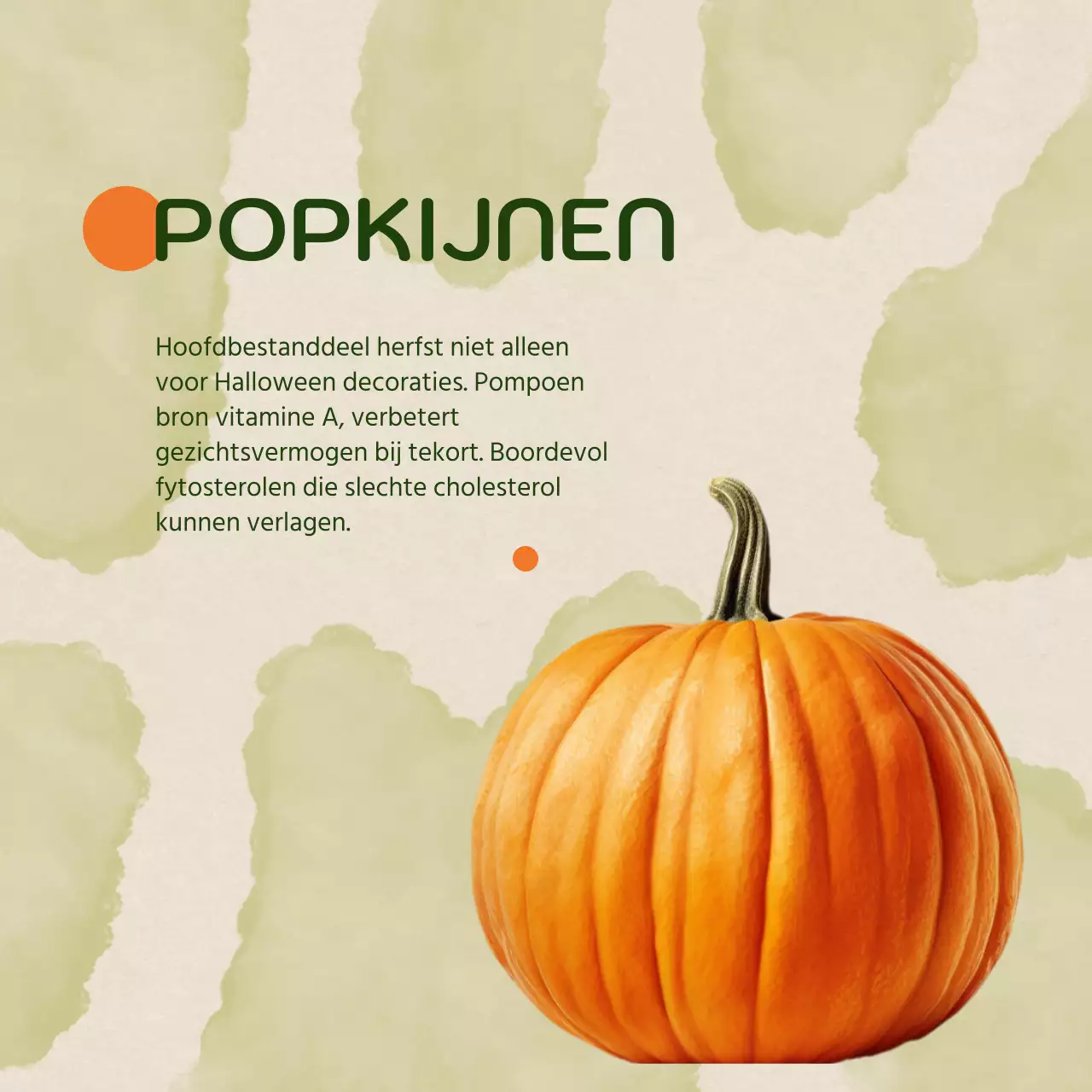 Minimalistische seizoensfruit advertentie in beige en oranje