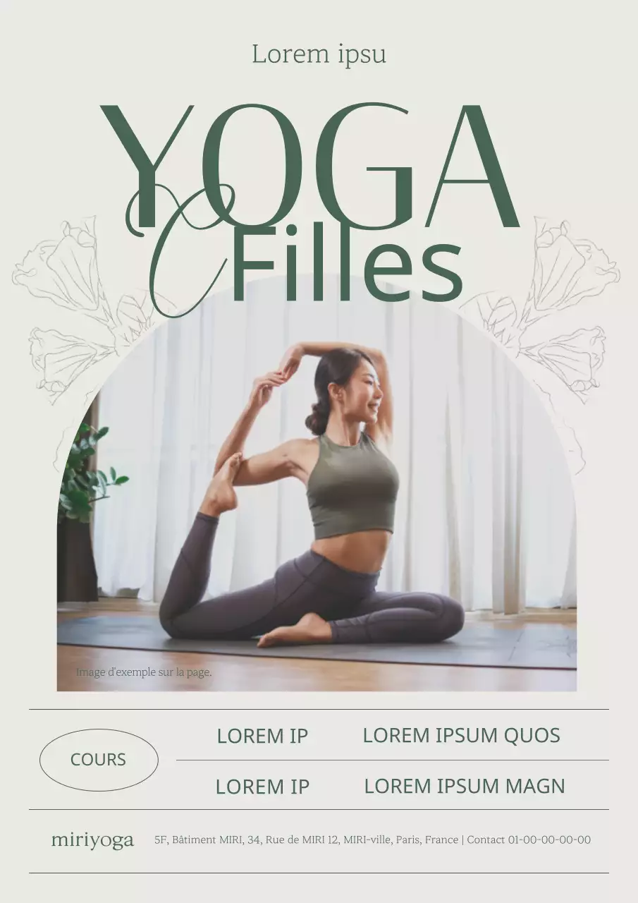 Promouvoir un simple cours de yoga printanier en kaki