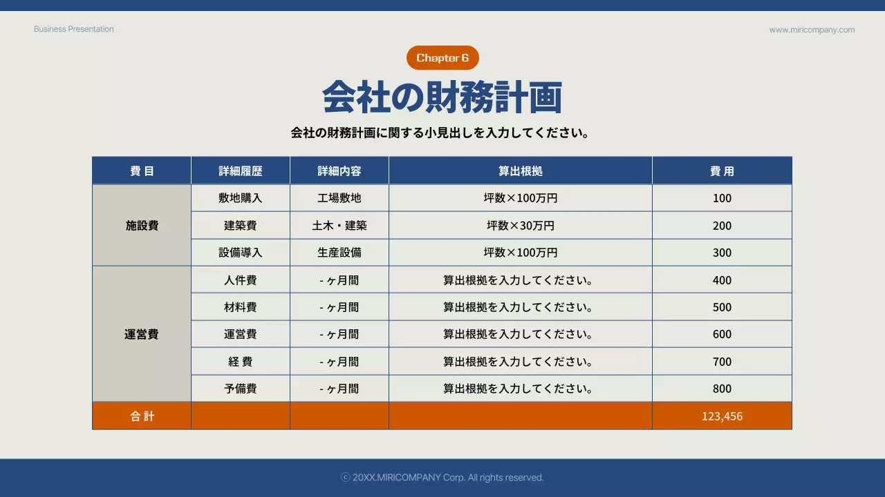 青 シンプル 事業計画 企画書 プレゼンテーション
