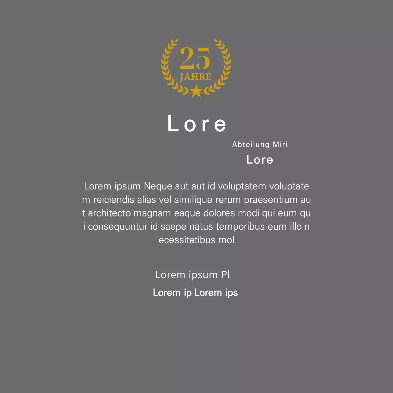 Langlebigkeitsplakette mit goldenen Lorbeeren