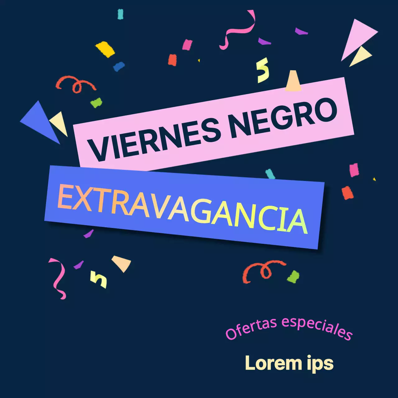 Azul marino y rosa de moda Black Friday publicidad