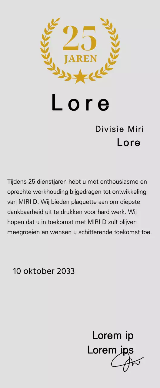 Langleven plaquette met gouden lauweren en sterren