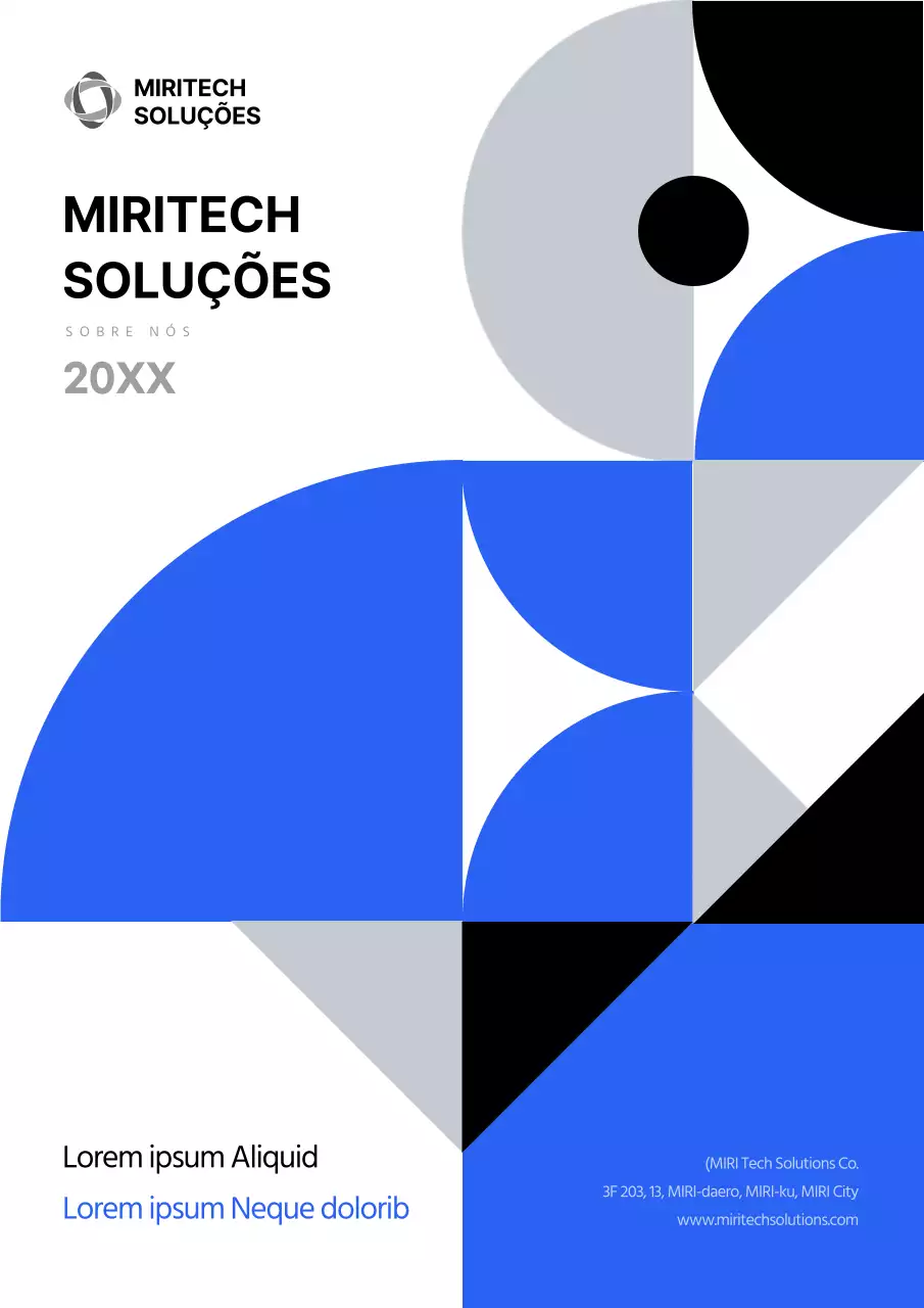 Uma carta de empresa moderna em azul e preto
