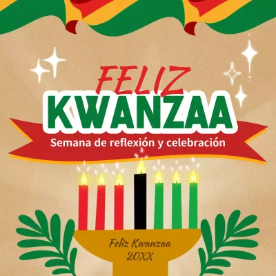 Publicidad verde y roja Pop Happy Kwanzaa Celebration