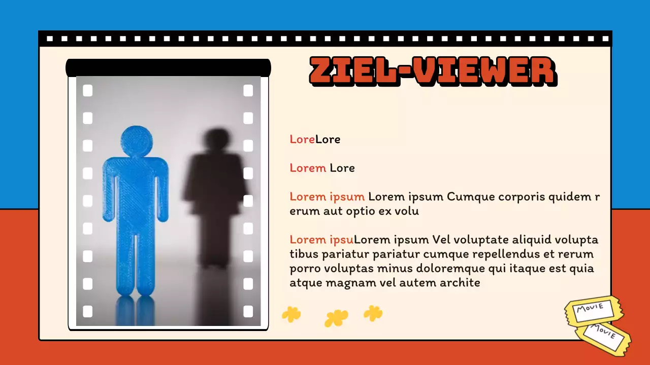 Blauer und gelber Retro-Videokanal Planungsvorschlag