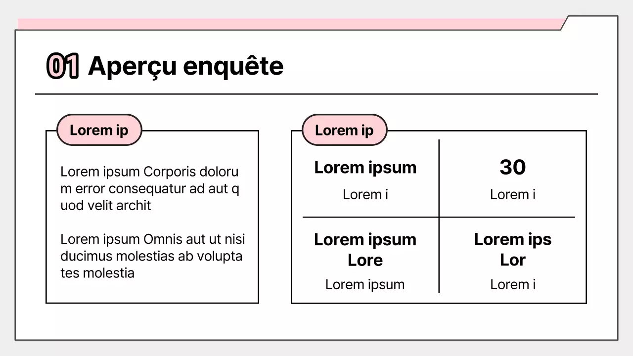 Rapport simple sur les résultats de l'enquête rose
