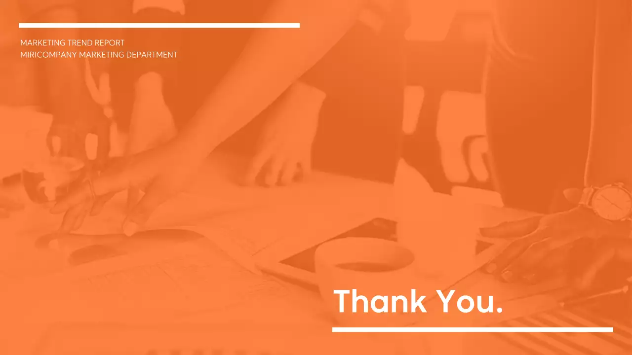 オレンジ シンプル マーケティング 報告書 プレゼンテーション