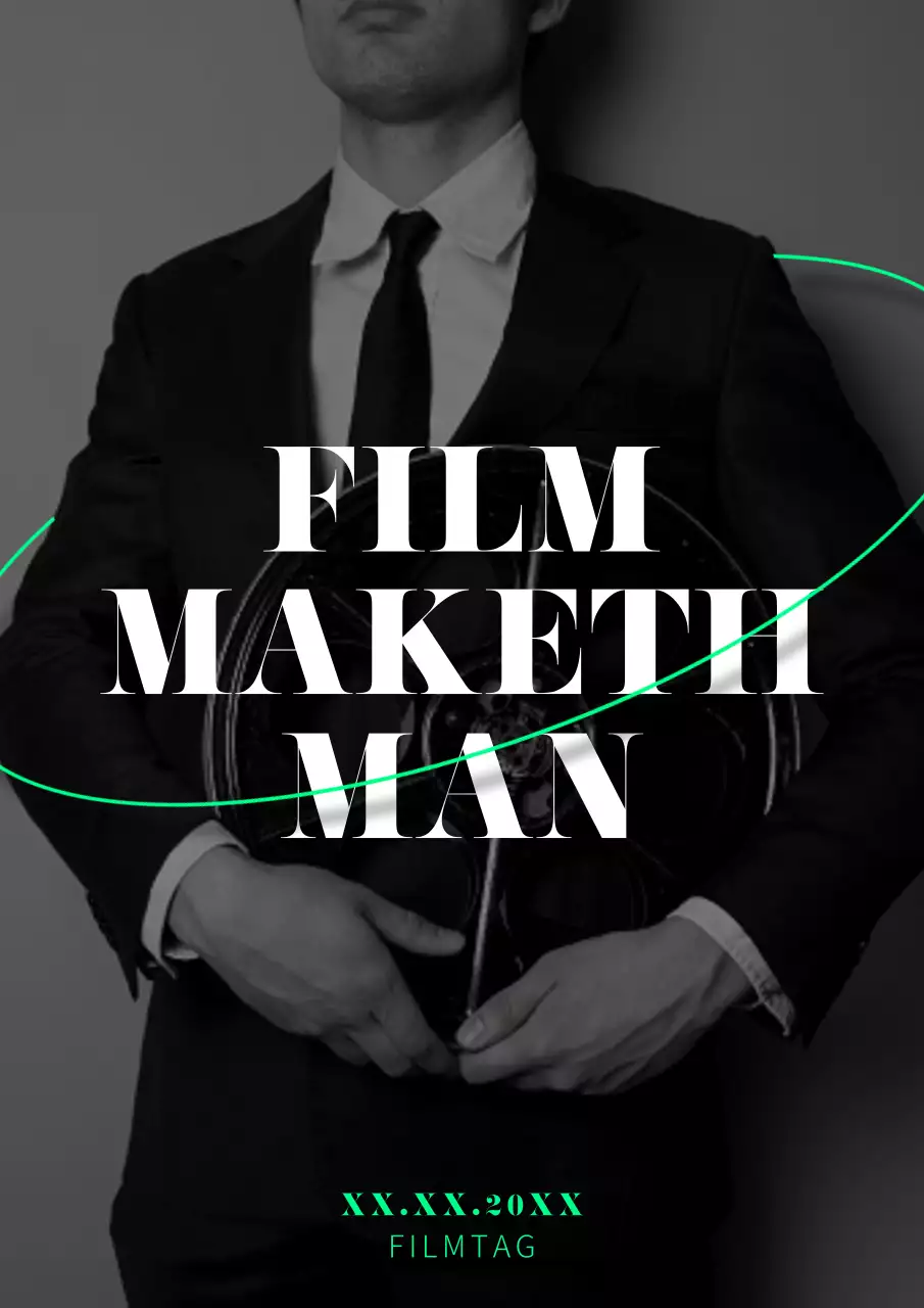 Schwarz-weiß Modern Movie Day Ankündigung