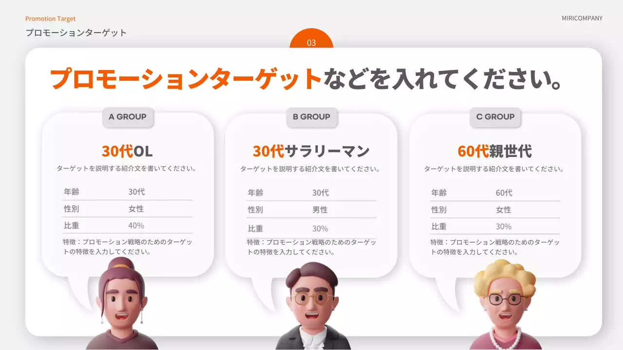 オレンジ モダン プロモーション 企画書 プレゼンテーション