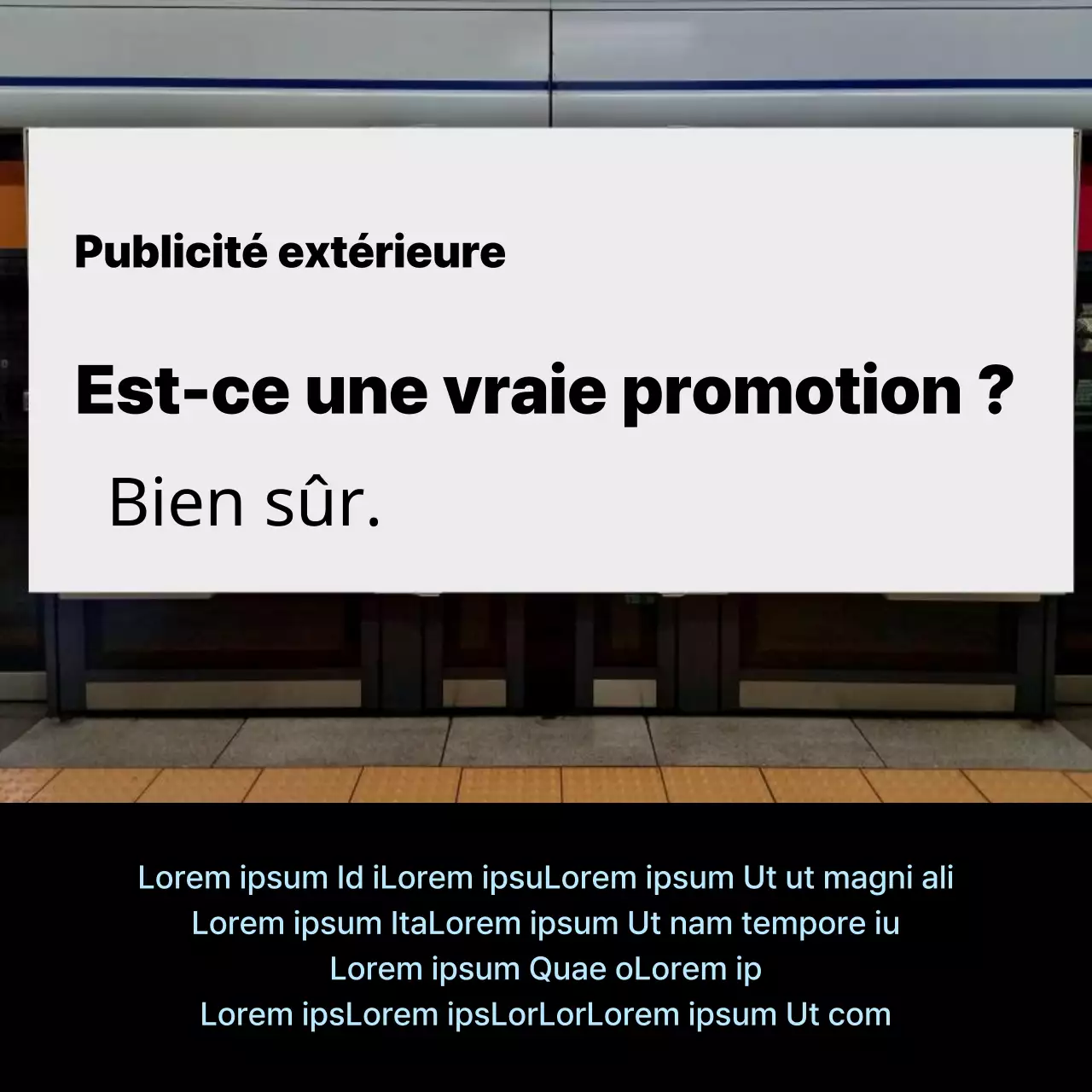 Promouvoir une publicité extérieure simple en blanc et bleu clair