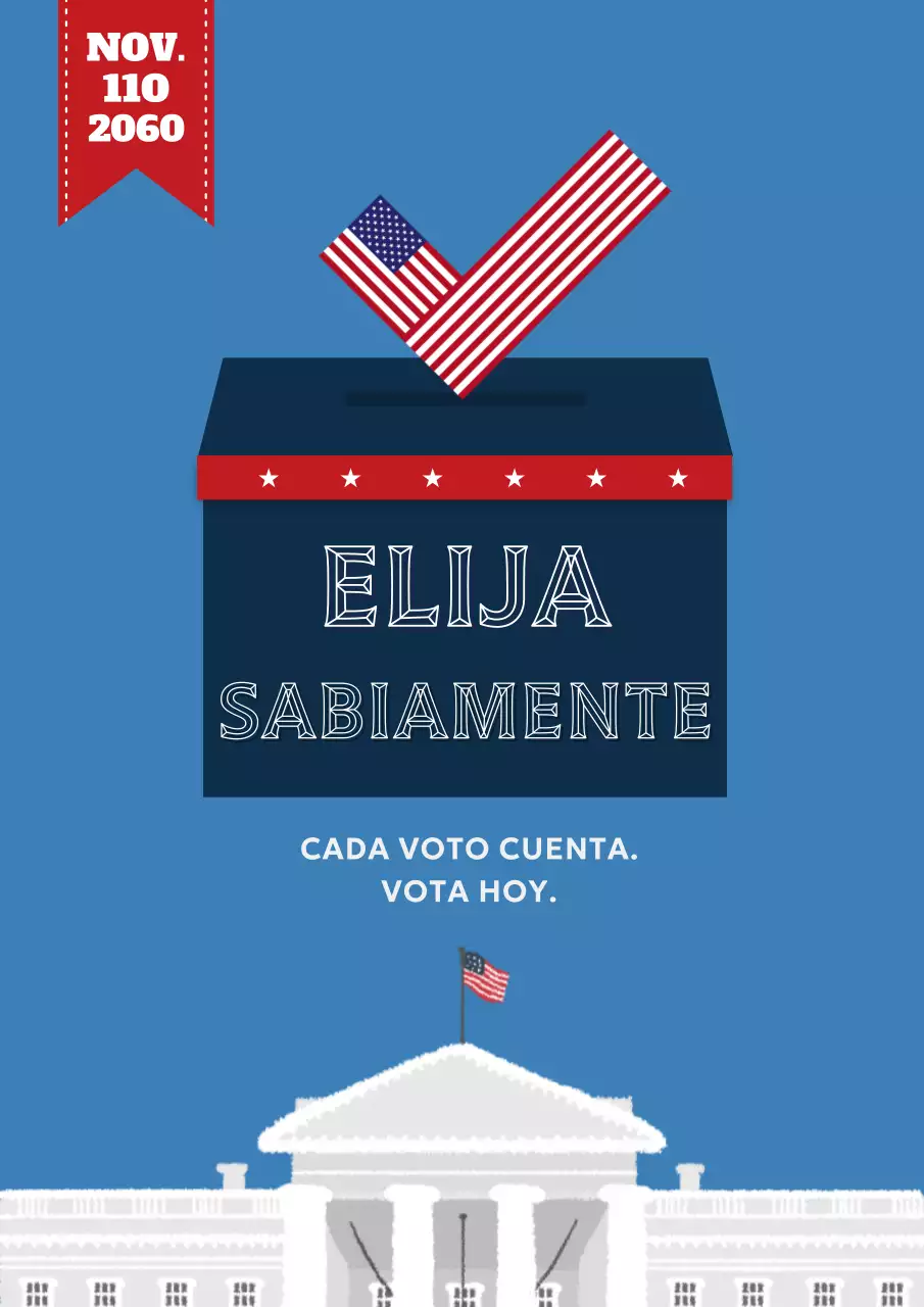 Aviso mínimo de la jornada electoral en azul cielo y azul marino