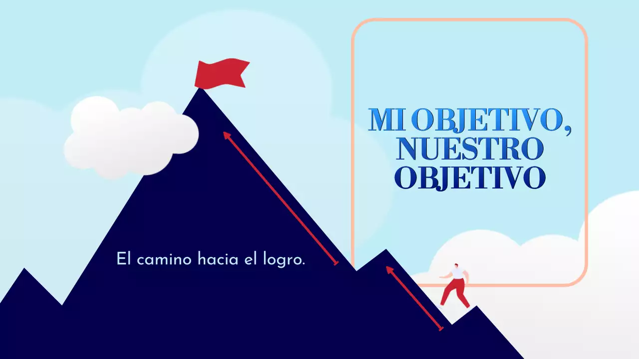 Planificador de metas y objetivos de moda en azul marino y azul cielo