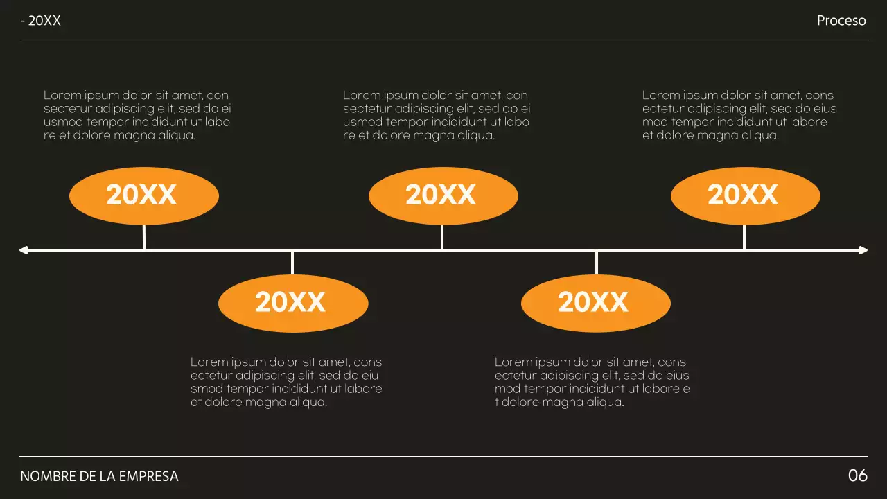 Propuesta de metas y objetivos de moda en negro y naranja