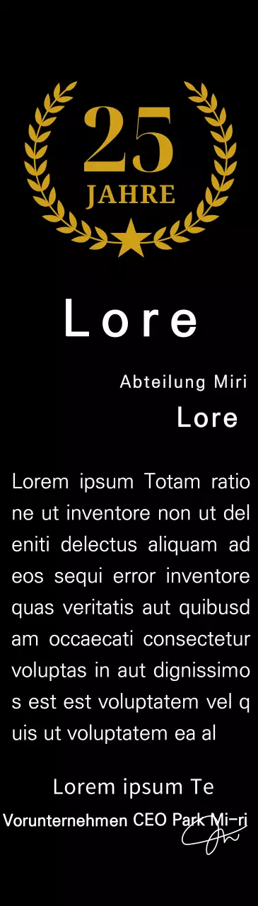 Langlebigkeitsplakette mit goldenen Lorbeeren und Sternen