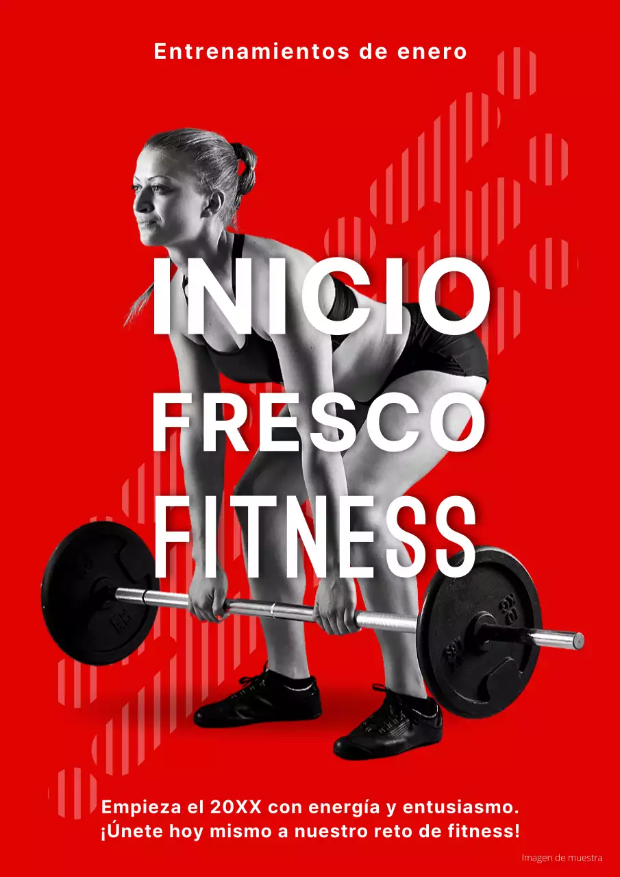 Anuncio de gimnasio de moda en rojo y negro