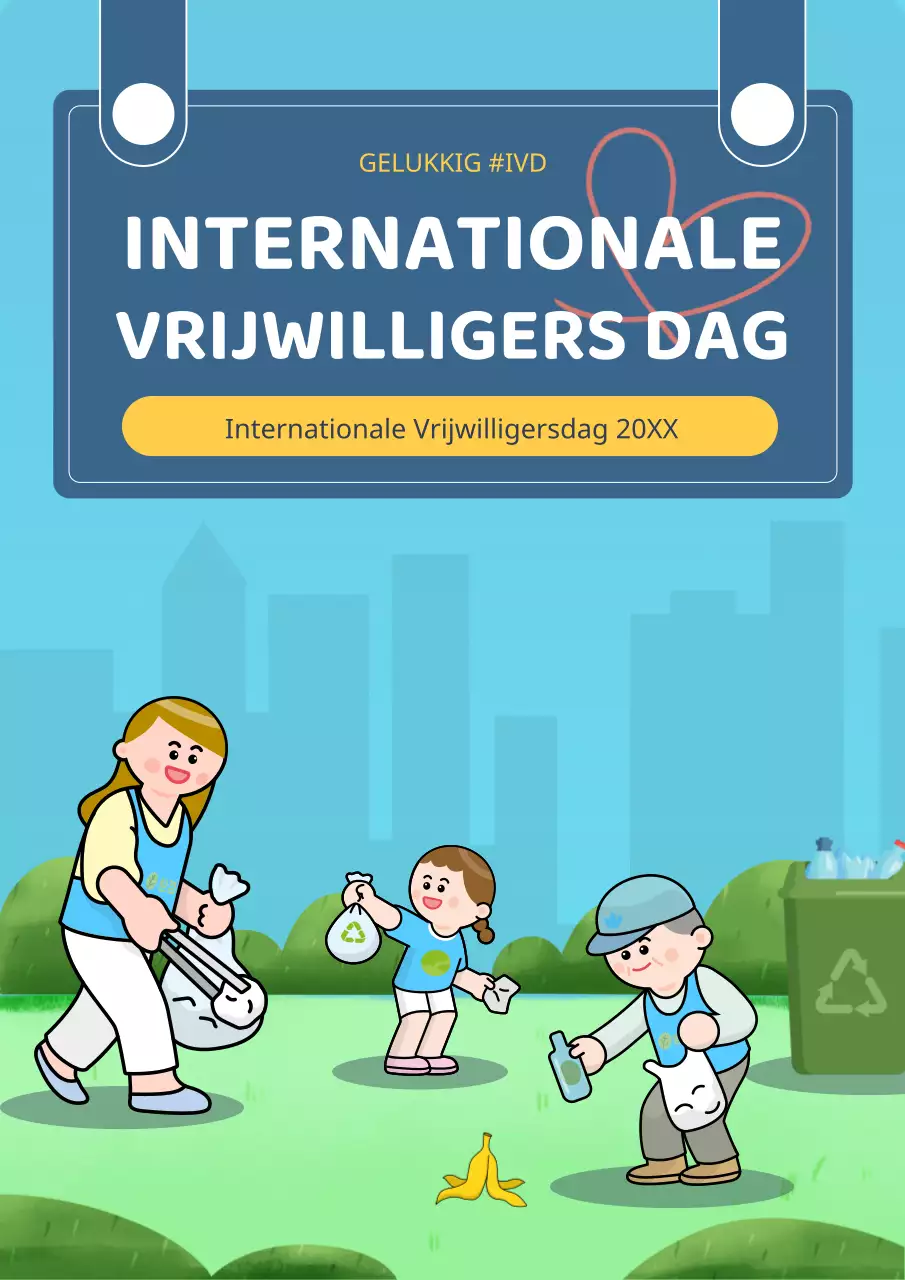 Blauw en Groen Trendy Internationale Vrijwilligersdag advertentie