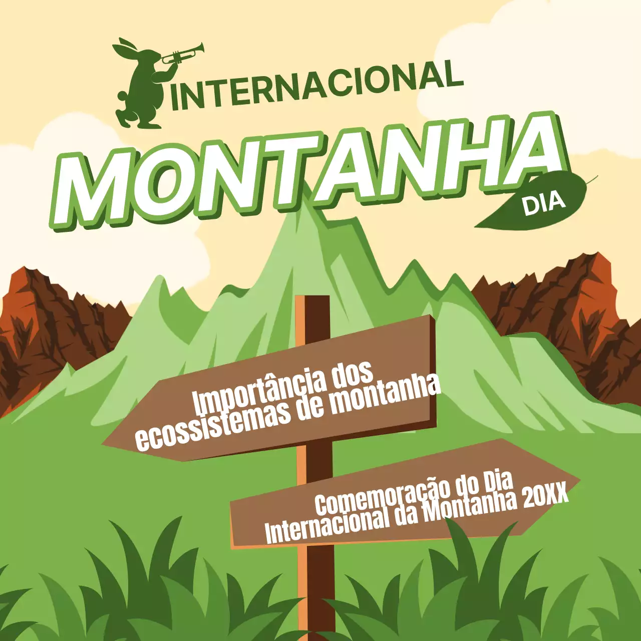 Publicidade verde e castanha do Dia Internacional da Montanha