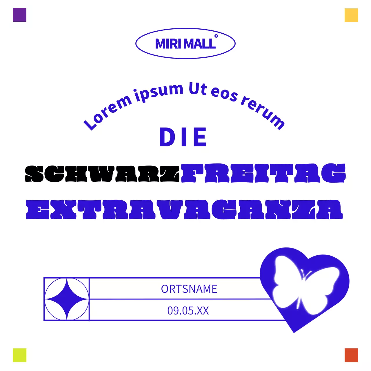 Blau und Weiß Trendy Black Friday Angebote Werbung