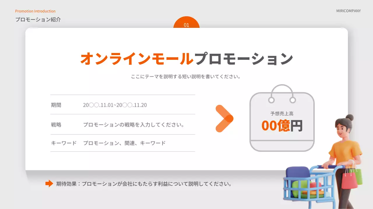 オレンジ モダン プロモーション 企画書 プレゼンテーション