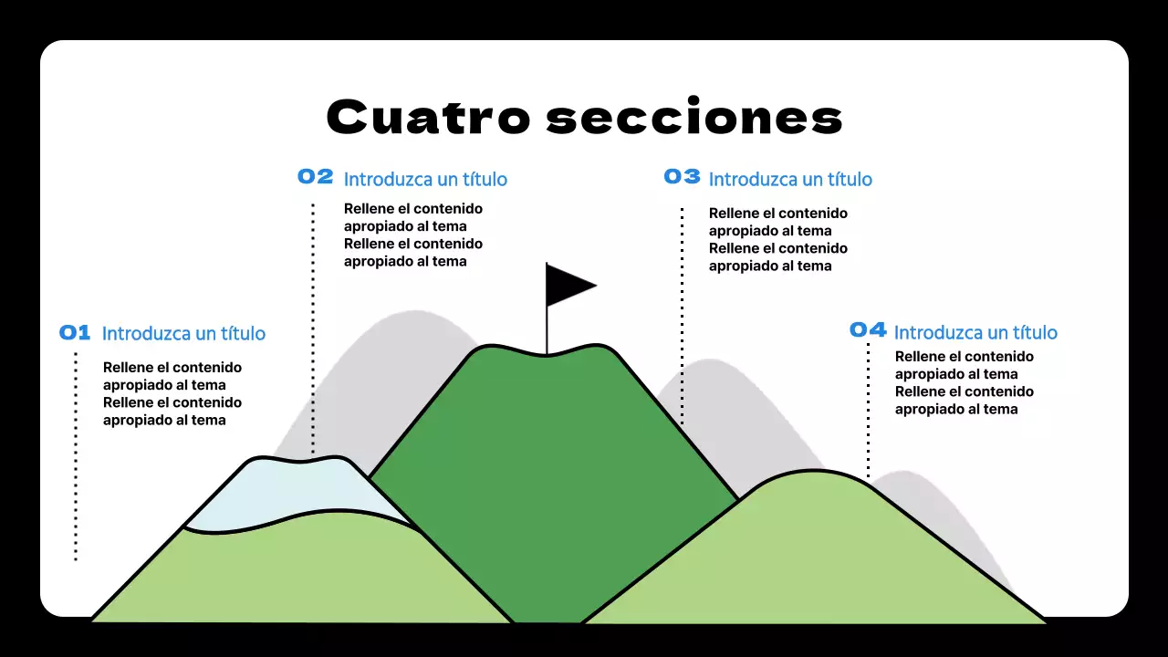 Propuesta de plan de metas y objetivos simples en azul y negro