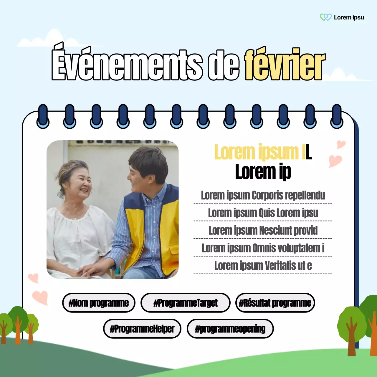 Un joli billet sur le bureau d'aide sociale en vert et arc-en-ciel