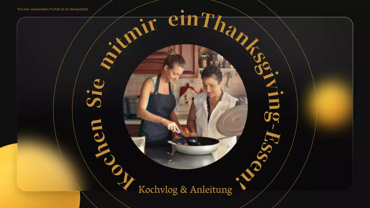 Schwarz-gelbes modernes Rezept für ein Thanksgiving-Dinner