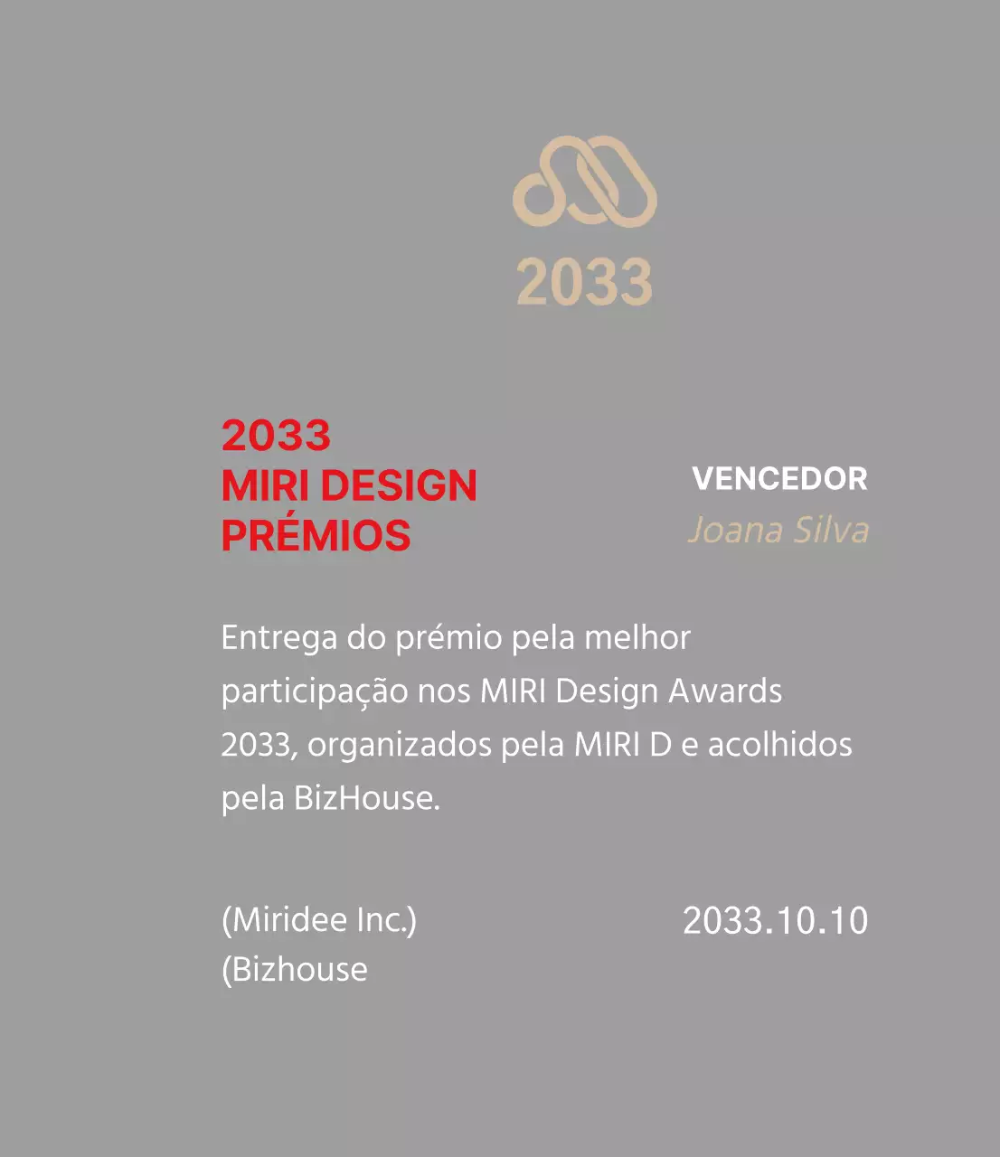 Placa de prémio com um luxuoso conceito serifado em dourado e vermelho