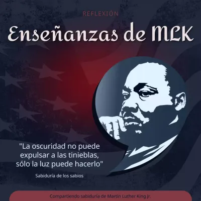 Anuncio clásico azul marino y rojo del Día de Martin Luther King