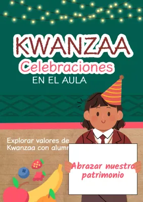 Anuncio verde y marrón para la celebración tradicional de Kwanzaa