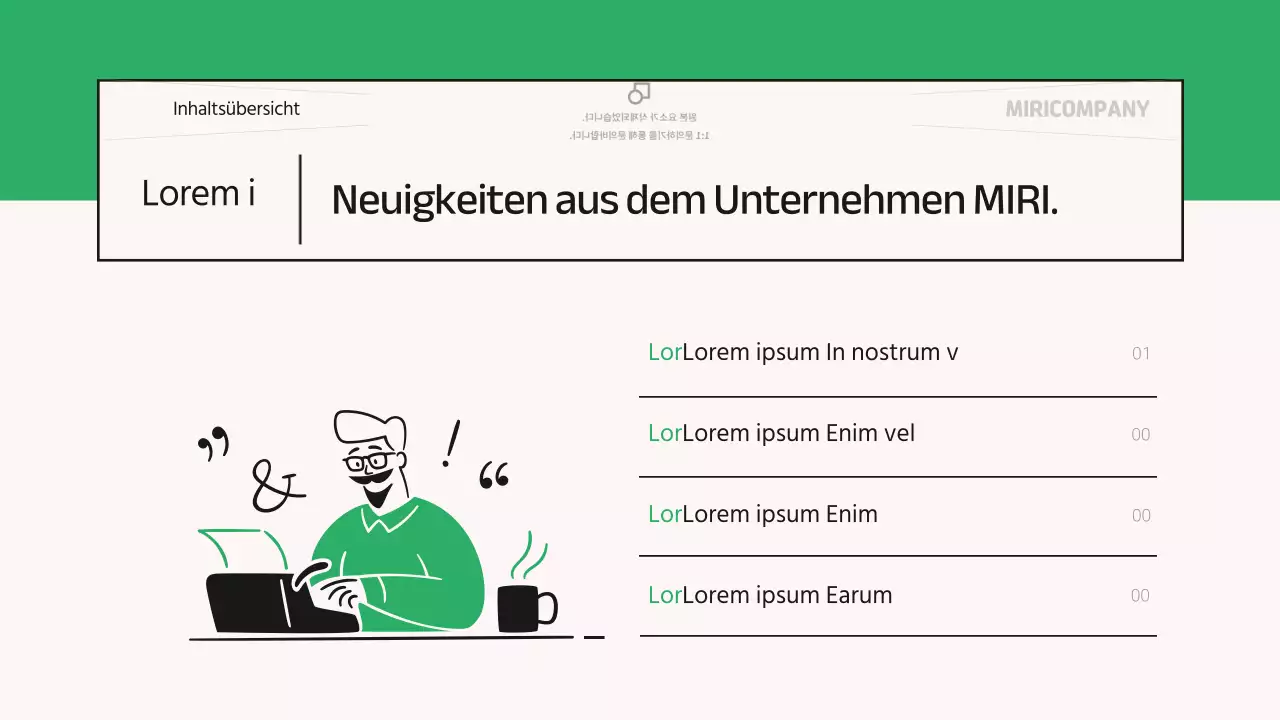 Über den grünen, modernen monatlichen Unternehmensnewsletter