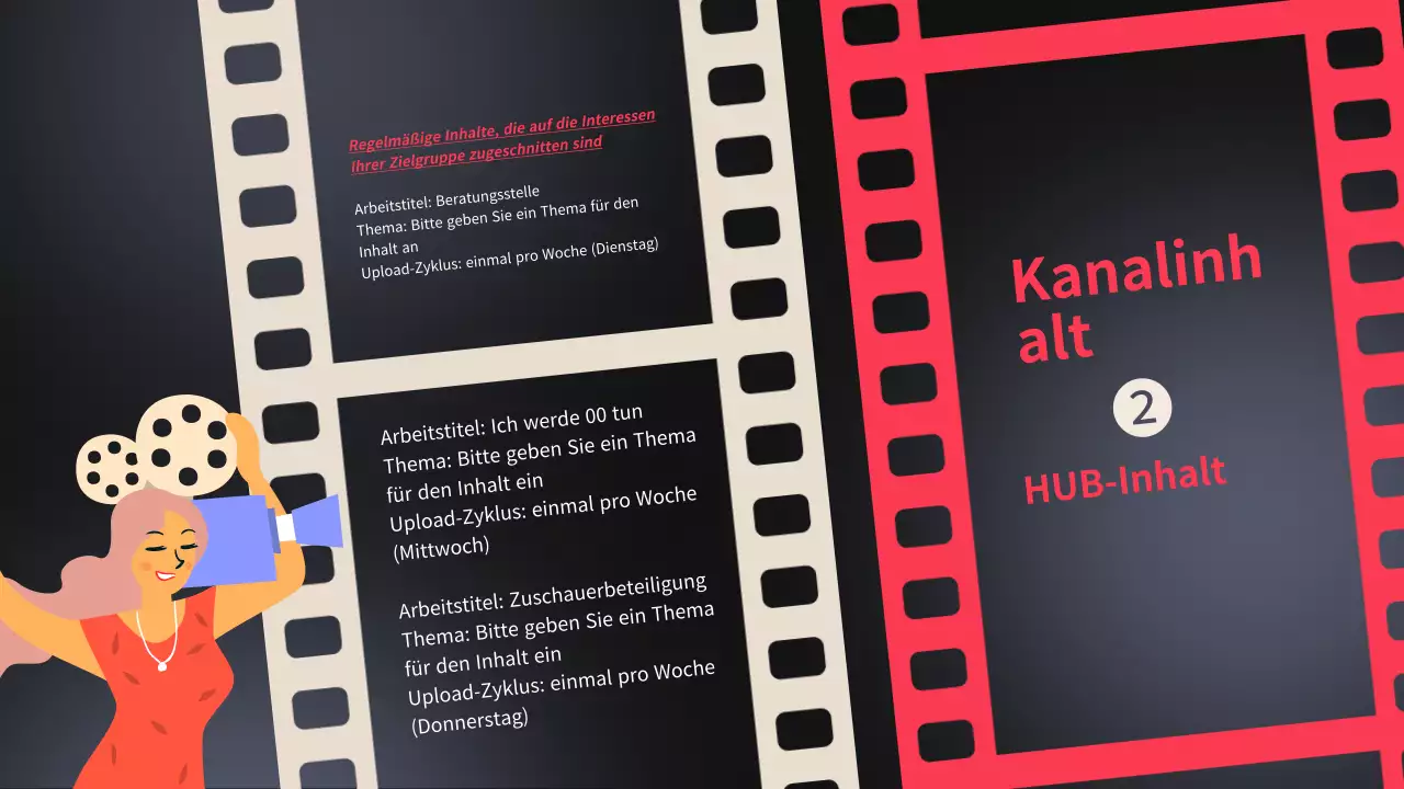 Video Content Plan [Schwarz und Blau Trendy Video Content Planning Vorschlag
