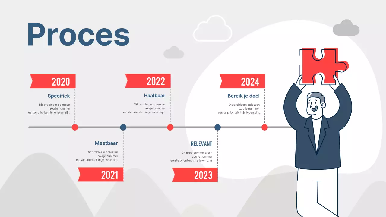 Rood en Marine Eenvoudige Doelen en Doelstellingen voorstel