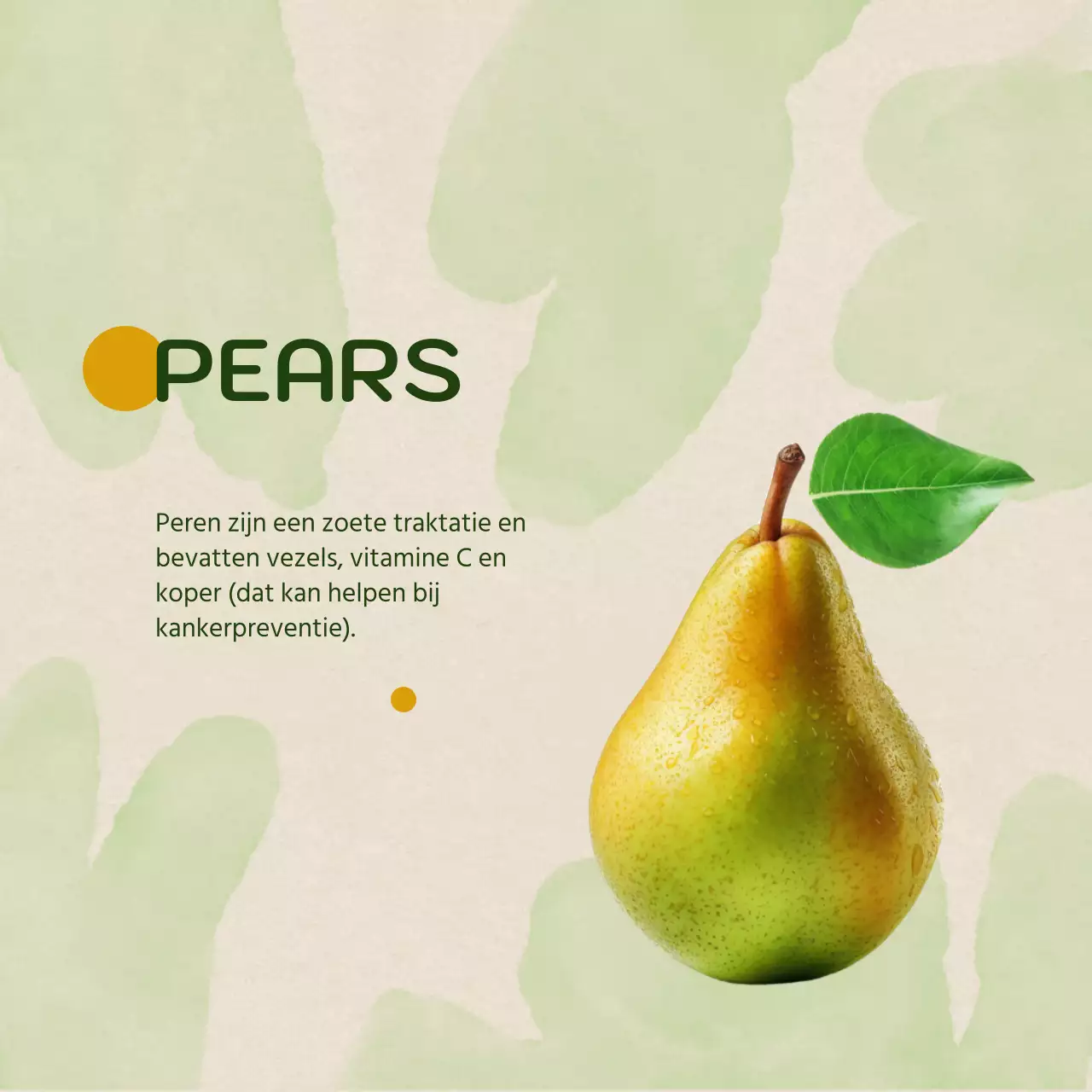 Minimalistische seizoensfruit advertentie in beige en oranje